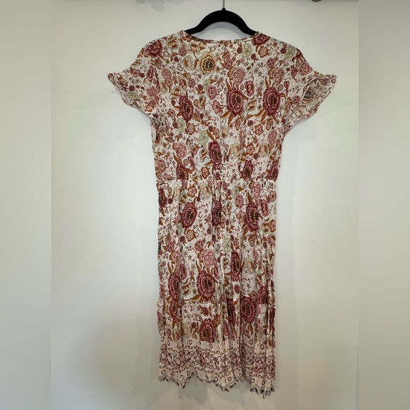 Amazon Pink and Tan Ruffled Wrap Sundress - Picture 6 of 10